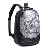 Studded Backpack Halloween 3D Skull With Rose Rucksacks Travel Bags