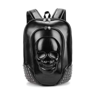 Studded Smiling Skull  Backpack Black