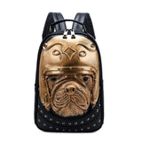 Studed 3D Backpack Animal Unisex Creative Dog School Bag Animal Pattern Trendy Travel  Handbag Small