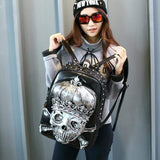 Unisex 3D  Realistic Smiling Skull With Crown Backpack