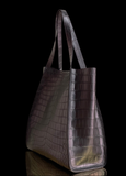 Unisex  Crocodile Belly Leather Large Hobo Shopper Bags