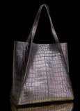Unisex  Crocodile Belly Leather Large Hobo Shopper Bags