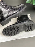 Unisex Crocodile Leather Martin boots Couple Shoes