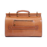 Unisex Vintage Genuine Vegetable- Tanned Leather Medium Weekender Duffle Gym Travel Bag For Men & Women With a Luggage  Sleeve
