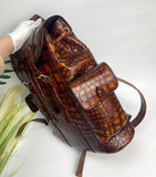 Vintage Crocodile Leather Backpack