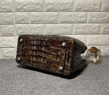 Vintage Crocodile Skin Leather Top Handle Tote Bags
