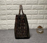 Vintage Crocodile Skin Leather Top Handle Tote Bags