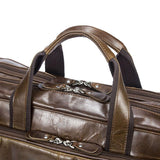 Vintage Solid Color Multi-Functional Men’s Business Leather Cross Bag ,Large Volume Casual Handbags