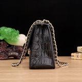 Women's Crocodile Leather Chain Cross Body Messenger Bag