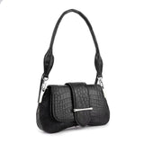 Women's Crocodile Leather Shoulder Bags Black
