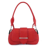 Women's Crocodile Leather Shoulder Bags Red