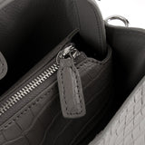 Women's Genuine Crocodile Leather Cross Body Shoulder Bag Grey