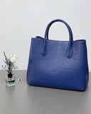Women's Genuine Crocodile Leather Top Handle Shoulder Tote Purse Messenger Bags Blue