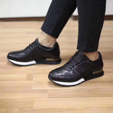 Women's Ostirch Leather Low Top Lace-Up Sneakers