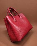 Women's  Ostrich Leather Top Handle Bag