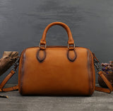 Womens Cervo Antic Leather Brown Bauletto Dream Shopping Tote Bag