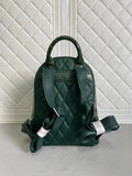 Womens Crocodile Leather Backpack Dark Green & Light Green