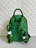 Womens Crocodile Leather Backpack Dark Green & Light Green