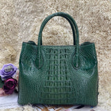 Womens Crocodile  Skin  Leather Satchel Bag 30cm