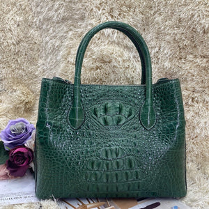 Womens Crocodile  Skin  Leather Satchel Bag 30cm