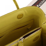 Womens Genuine Crocodile Leather Top Handle Satchel Handbag Yellow