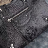 Womens Genuine Crocodile Leather Top Handle Tote Bag
