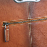 Womens Genuine Leather Tote Handbag Metal Top-Handle Bag Small