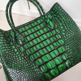 Womens Vintage Genuine Crocodile Leather Tote Shoulder Bags