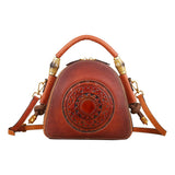 Womens Vintage Leather Top Handle Cross Body Messenger Bags