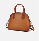 Womens Vintage Leather Top Handle Satchel Bag