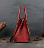 Womens Vintage Leather Top Handle Satchel Bags